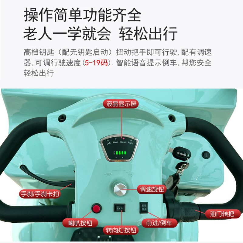 老人代步车电动四轮车小巴士家用四座老年接送孩子新款助力电瓶车