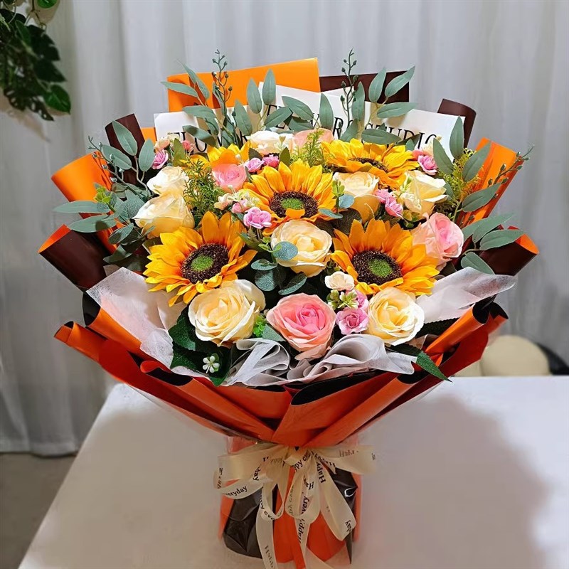 花束仿真花手捧花交车颁奖成品花束永生花假花拍照教师节母亲节
