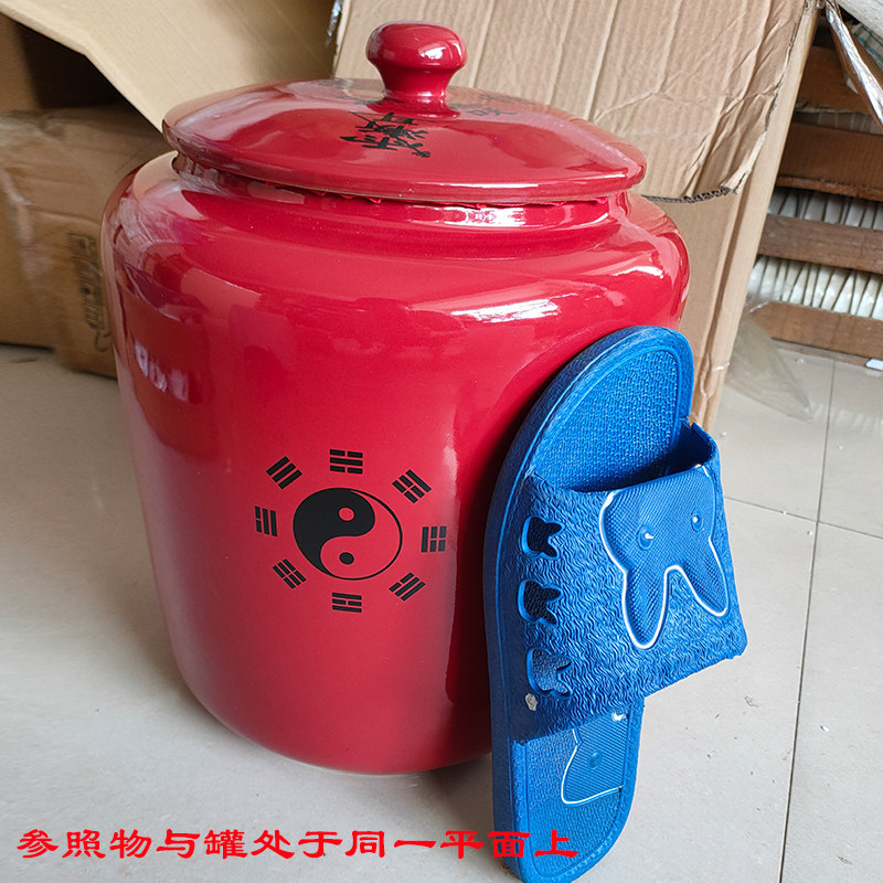 红色大容量生基陶瓷罐可装鞋子衣服密封储物罐 厨房大坛子储物瓶