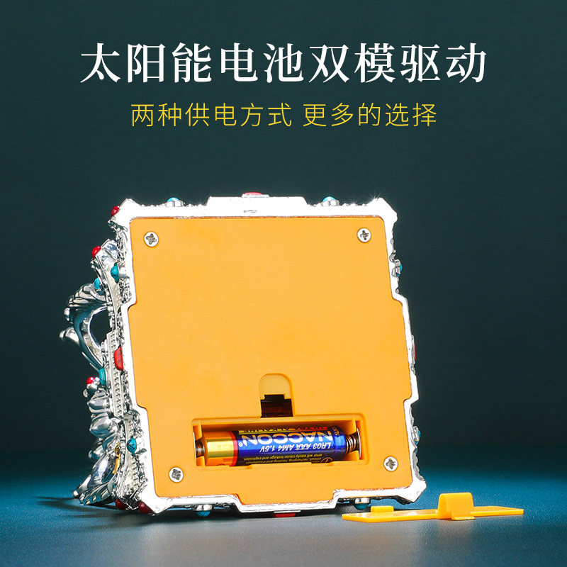 唐多括罗车载太阳能电池双用转动轮汽车摆件金刚杵转金筒车内饰品