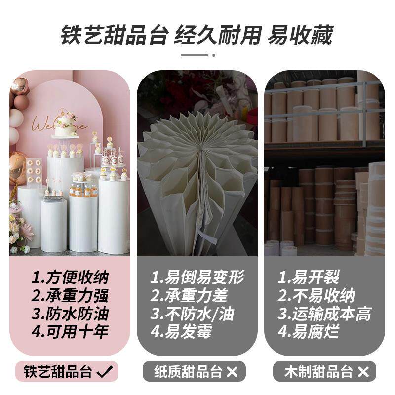 婚庆道具新款甜品台柱子婚礼订婚宴布置铁艺国庆圆柱圆形立柱路引