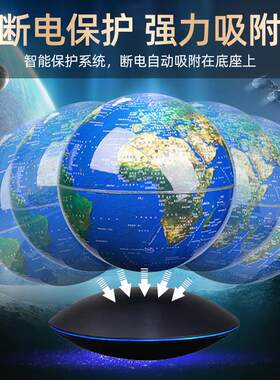磁悬浮地球仪摆件月球灯夜灯ar智能音响创意反重力发光自转黑科技