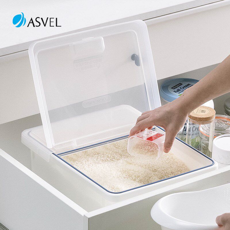 日本asvel进口米桶家用防虫防潮密封箱装面粉储存罐储粮收纳米缸