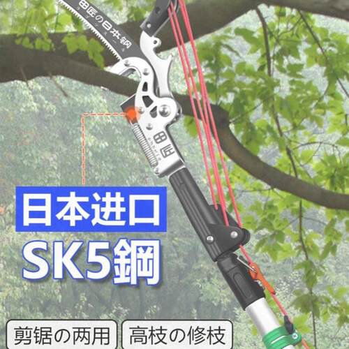 德国进口家用SK5钢高枝剪高空剪枝剪伸缩高空修枝剪超长椭圆杆剪
