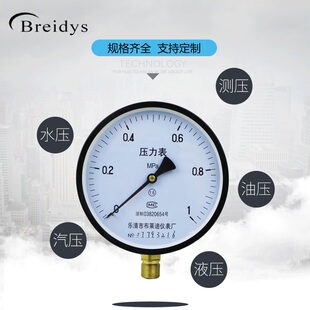 压力表Y150电泳壳普通压力表测水压气压通用0-1.6/100mpa多量程