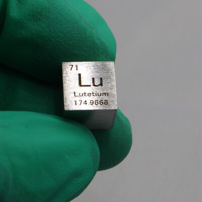 金属镥 稀土金属周期表型立方体 10mm 平均重9.9克 Lu99.95%