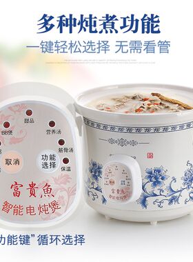 智能青花瓷电炖锅煮粥锅煲汤锅紫砂锅陶瓷迷你婴儿bb小炖盅全自动
