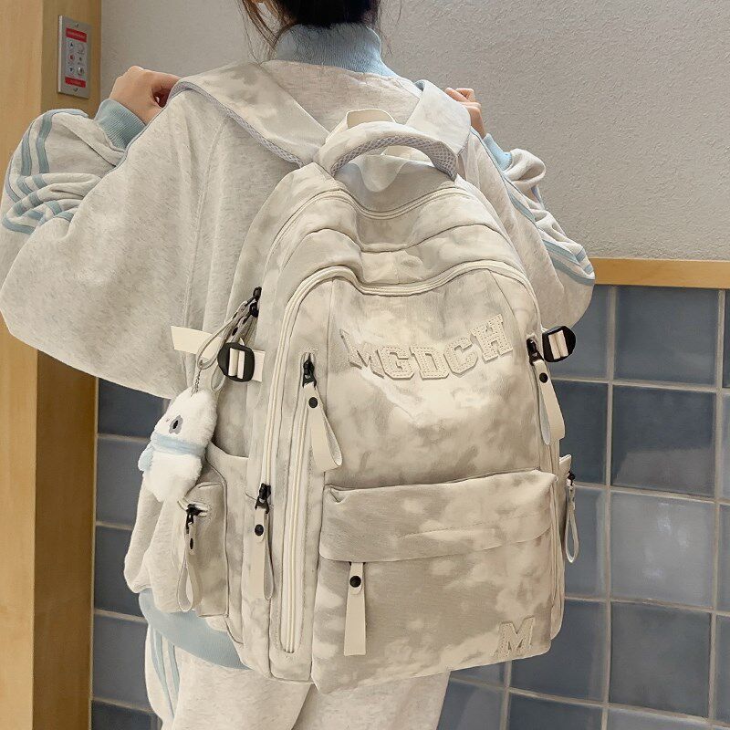高颜值书包女初中生韩版大容量高中小学生双肩包大学生宽背带背包