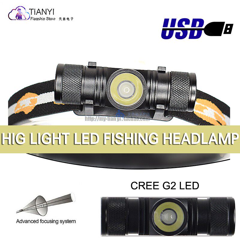 LED强光可充电户外作业照明头灯使用18650锂电池铝合金头戴手电筒