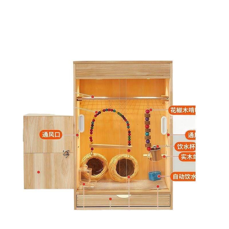 幼鸟保温箱鹦鹉饲养箱鸟笼子四季育雏恒温牡丹玄凤木质繁育箱热销