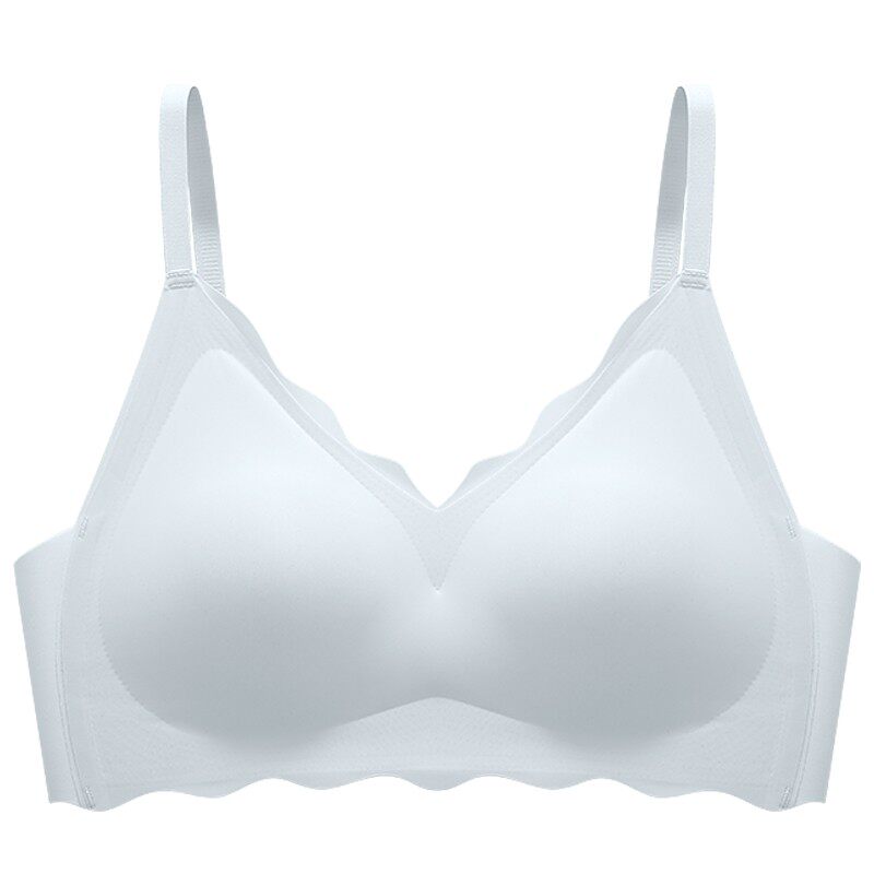 无痕内衣女小胸聚拢收副乳防下垂乳胶运动文胸无钢圈纯欲白色胸罩