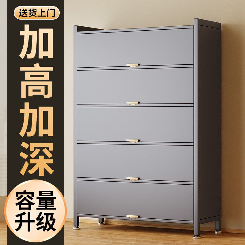 收纳柜储物柜家用落地多层多功能阳台鞋架厨房置物架微波炉橱柜