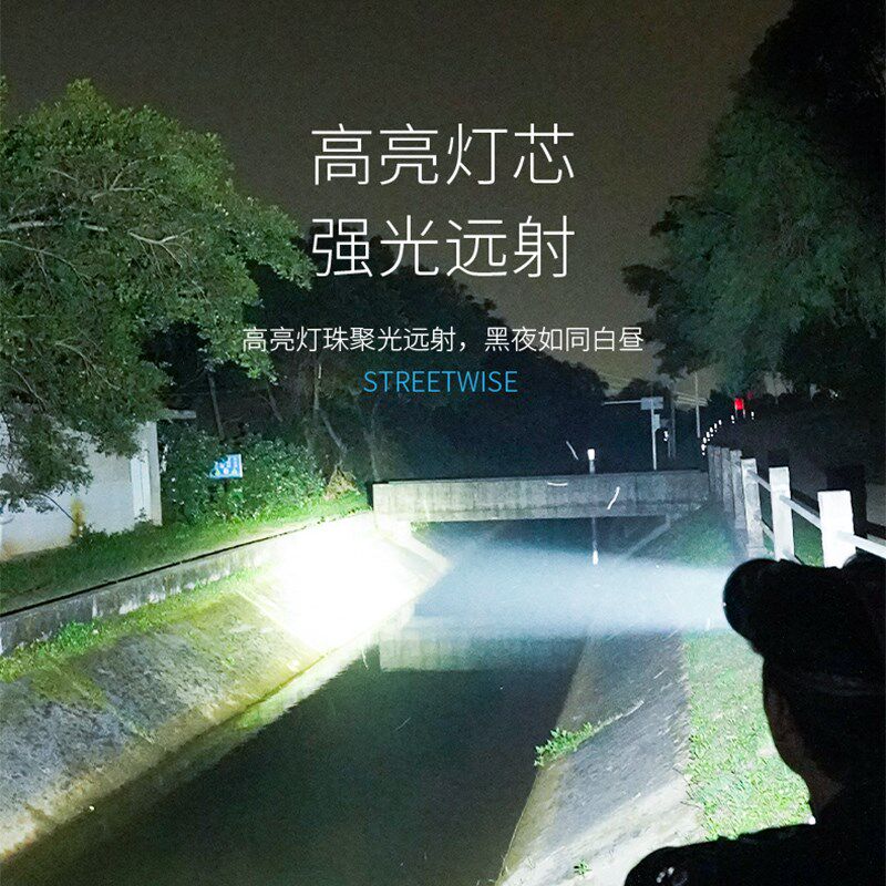 2025新款强光超亮头灯充电户外钓鱼矿灯激光防水感应头戴式远射灯