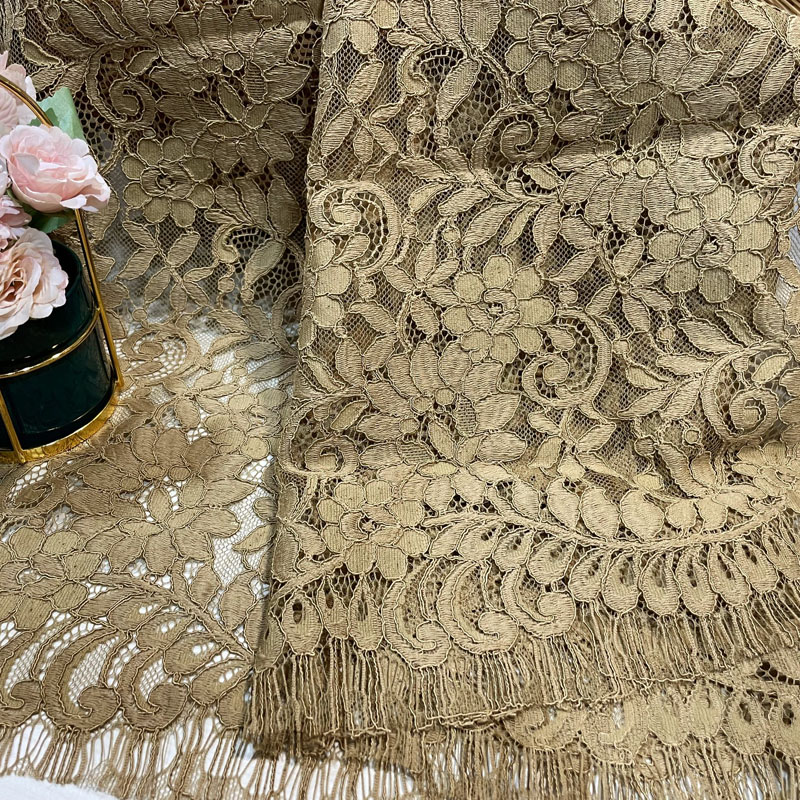 重磅蕾丝睫毛定位股线雕花立体蕾丝面料立体时装蕾丝布料全国包邮