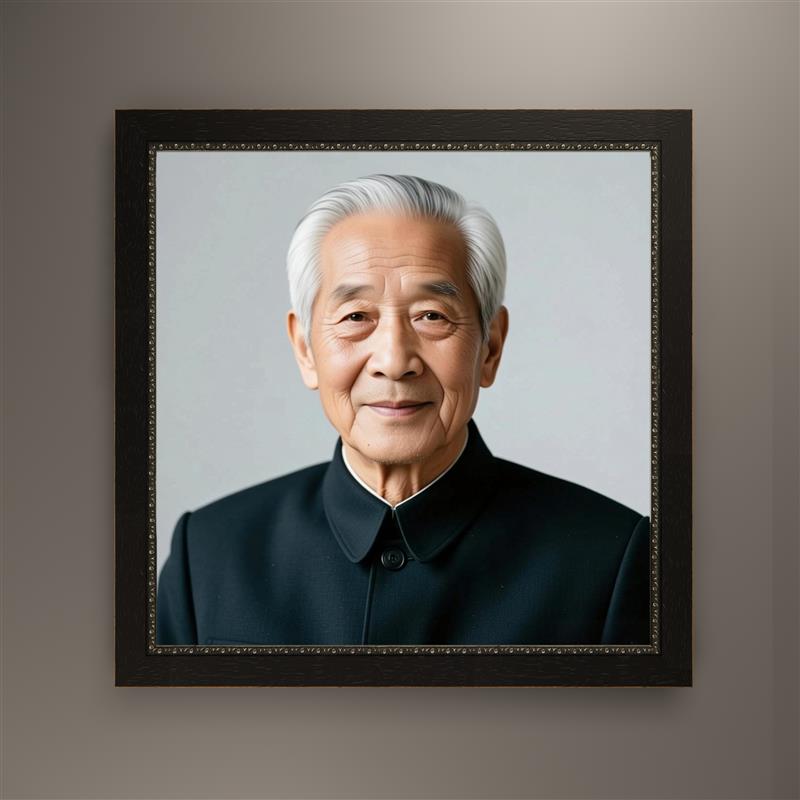 高端遗相定制实木画框哑光玻璃挂画摆台老人遗像修复免费打印挂像
