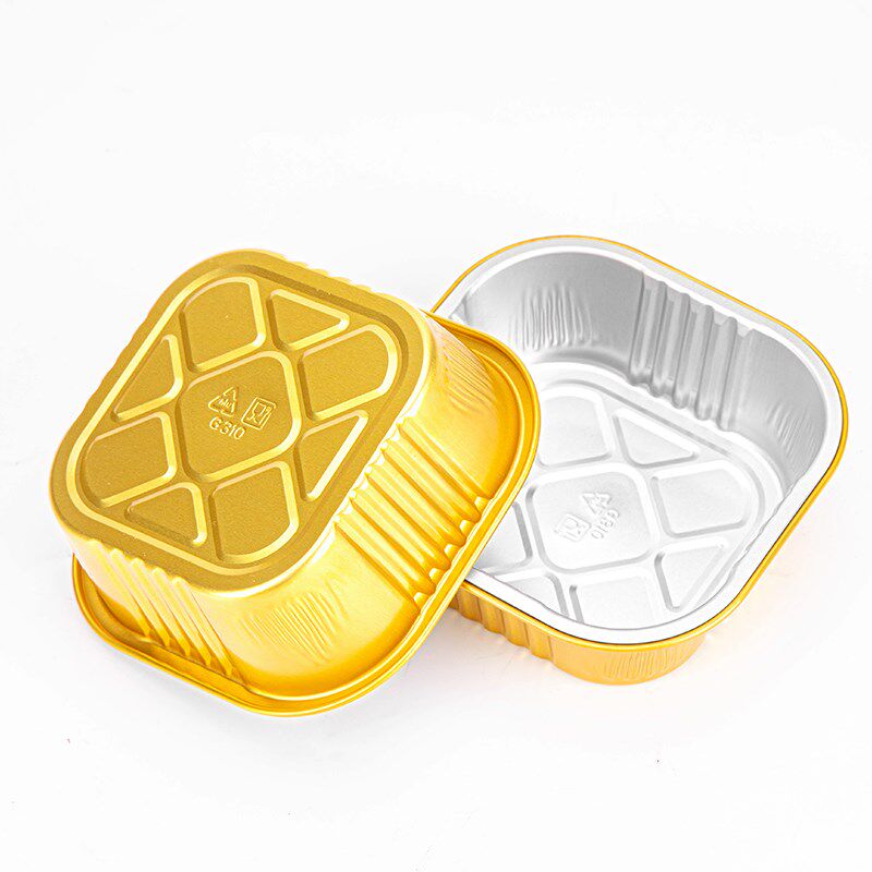 金色方形千层蛋糕模具烤箱蒸箱蒸炉烘焙锡纸盒海参鲍鱼专用铝箔盒