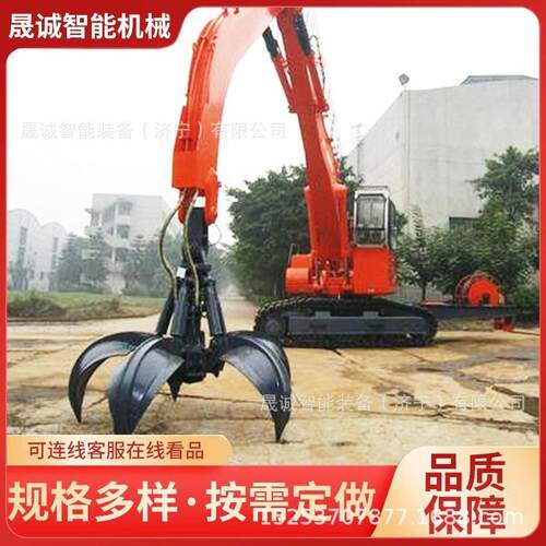 挖掘液压莲花抓 360 度旋转机瓣抓UEE钢钢器五 废碎石抓取属具