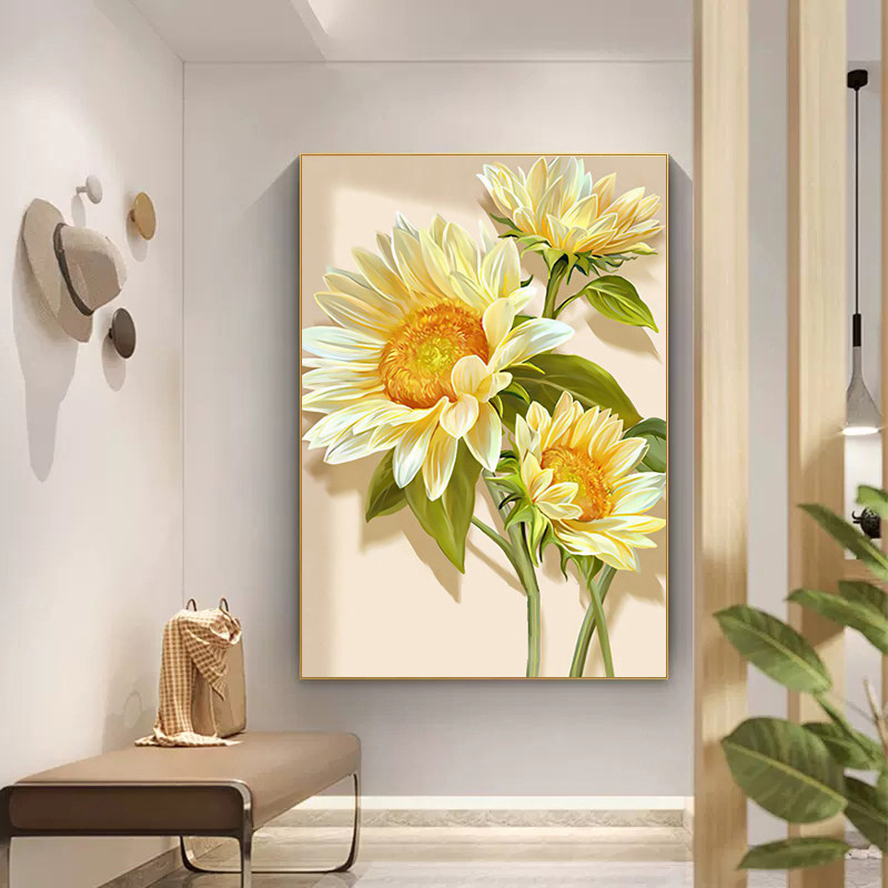5d钻石画2023新款向日葵花卉满钻客厅卧室砖石贴画贴钻十字绣小幅