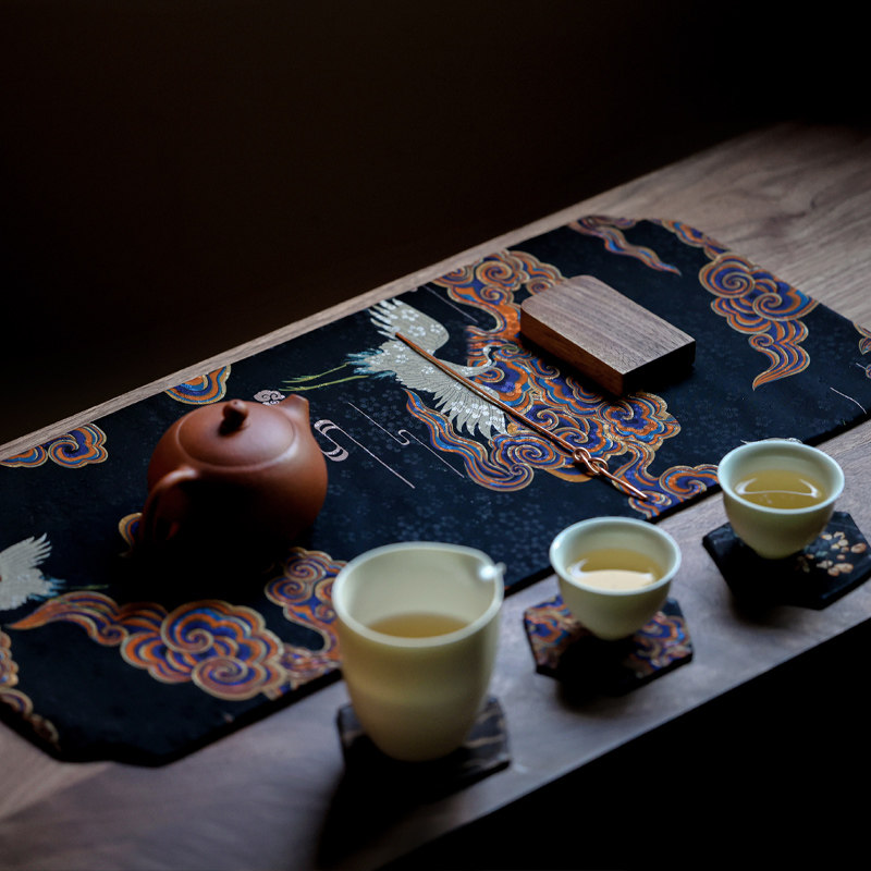 雅集手包中式布艺香云纱茶席中国风茶巾茶几桌布茶盘隔热垫长型