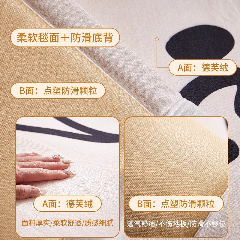 儿童房地毯2026新款卧室可爱床边毯客厅阅读区爬行垫防摔加厚地垫