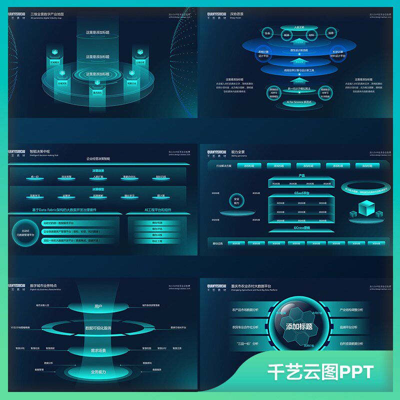 PPT模板互联网大厂商务流程逻辑结构思维导图工作汇报素材模版