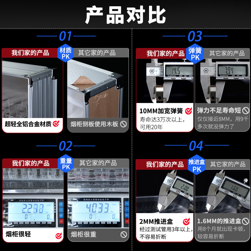 香烟柜台展示柜便利店货架烟草专卖卷烟架子展示架壁挂墙式推进器