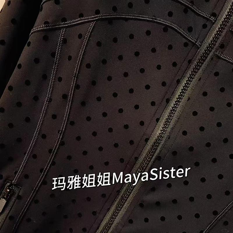 玛雅姐姐品牌MayasisterA141黑色立领圆点瑜伽服上衣外套+瑜伽裤图片
