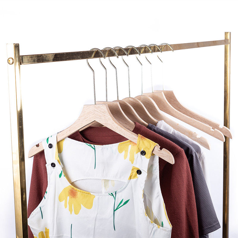 服装店衣架专用女装挂钩原木防滑木质衣挂实木挂衣服架子婚纱衣架
