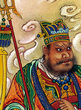 人物挂画唐葛周三大将军画像卷轴画水陆画三元统御绢布丝绸画挂画