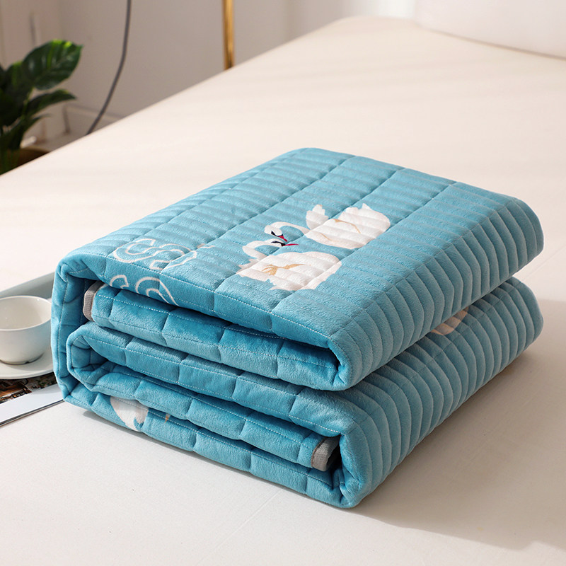 冬季保暖水晶绒床垫床褥法兰绒珊瑚绒床护垫折叠家用学生宿舍可洗
