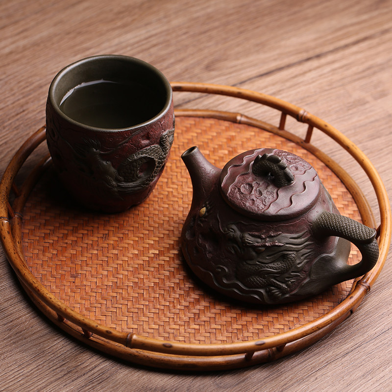 宜兴原矿紫砂壶祥龙石瓢壶纯全手工名家高水波泡茶壶功夫茶具茶器