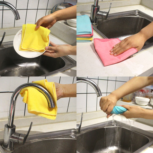 超细纤维双面加厚吸水不掉毛抹布不沾油洗碗巾厨房洗碗布清洁巾