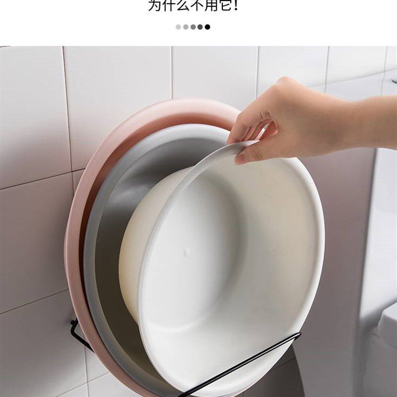 脸盆架卫生间壁挂盆子折叠收纳置物架洗手间浴室免打孔放洗脸盆架