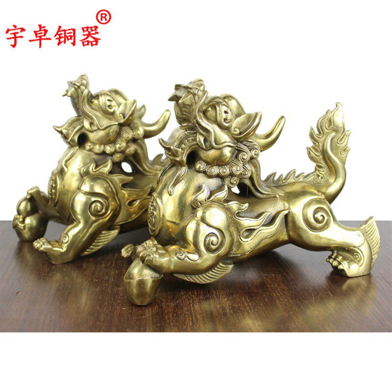 宇卓铜器铜貔貅工艺品摆件铜皮丘 纯铜貔貅黄铜貔貅