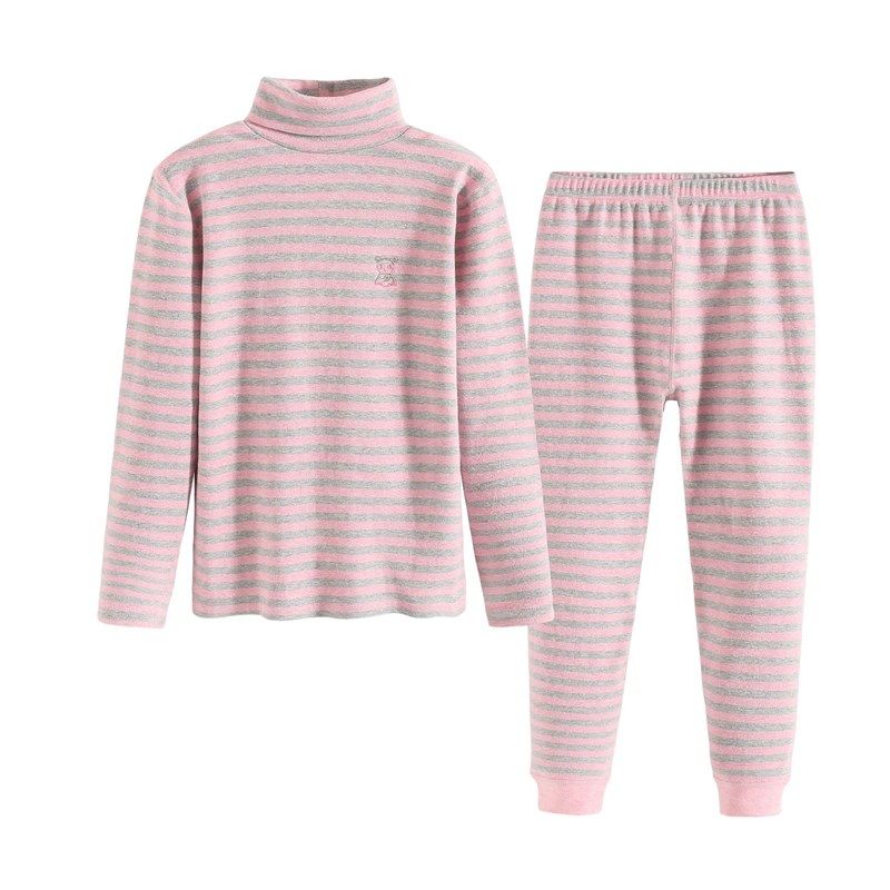 儿童内衣套组男童彩棉女童加绒加厚纯棉秋衣卫生裤大童高领保暖冬