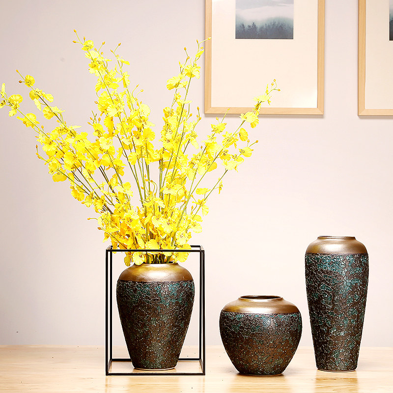 景德镇陶瓷器花瓶手工创意中式家居客厅干花插花工艺装饰品摆件