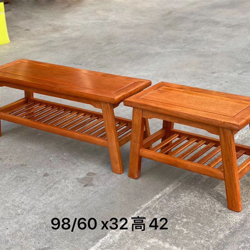中式实木长条换鞋凳 家用入户放鞋穿鞋矮凳 菠萝格木简约长方凳子
