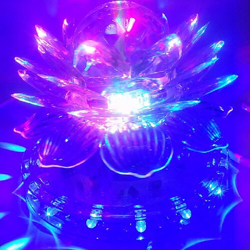 七彩旋转飞碟莲花灯魔球led彩色射灯七彩灯led舞台灯光旋转酒吧灯