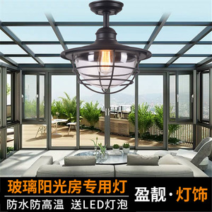玻璃阳光房专用吸顶灯户外超亮灯饰室外雨棚led照明吊灯庭院灯具