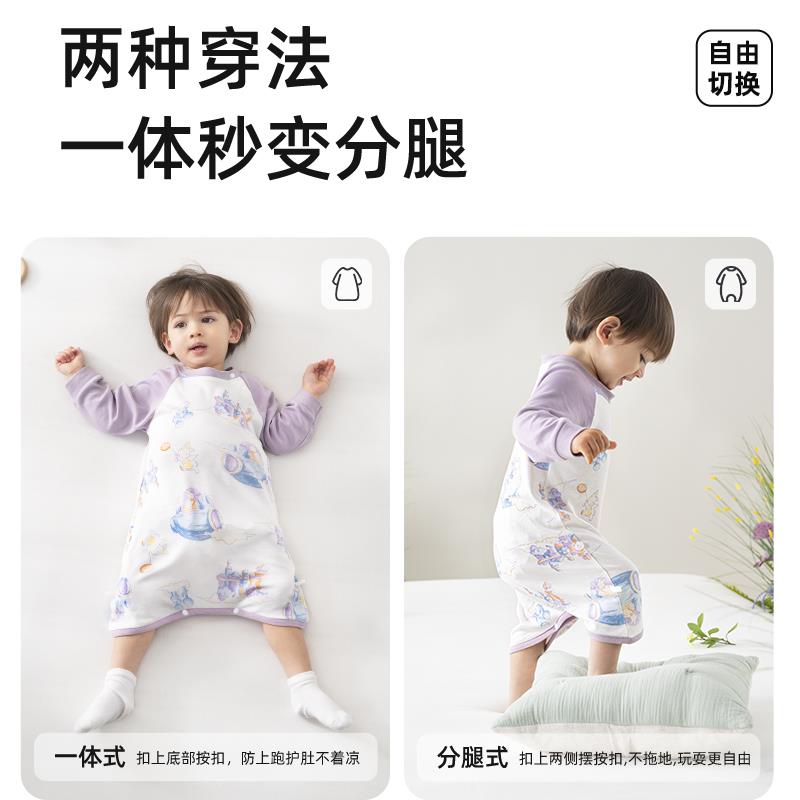 婴儿睡袋春秋冬季睡袍防踢被子神器儿童睡衣男女宝宝睡裙连体衣