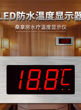 温度计浴池泳池温度显示器鱼池冷库养殖大屏不锈钢防水水温表校准