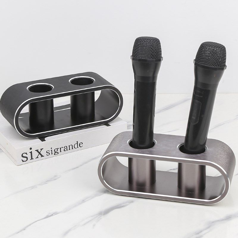 话筒支架ktv桌面摆件酒吧夜场咪唑无线台式简约金属高端麦克风座