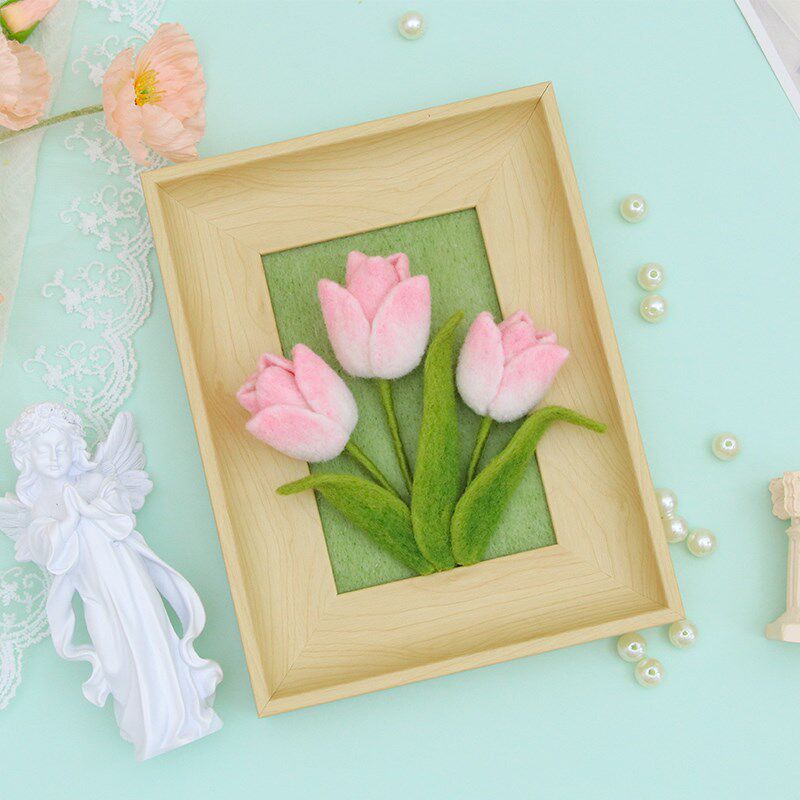 喜物语花朵戳戳乐羊毛毡diy材料包手工教师节礼物百合送女老师