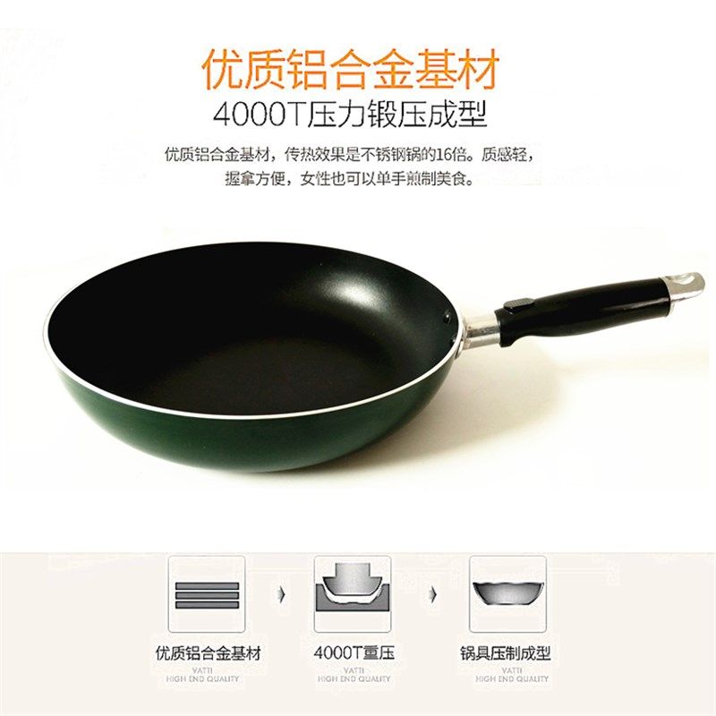 日式小型平底锅不粘锅煎锅煎蛋煎饼平底20/22/24/26cm电磁炉通用