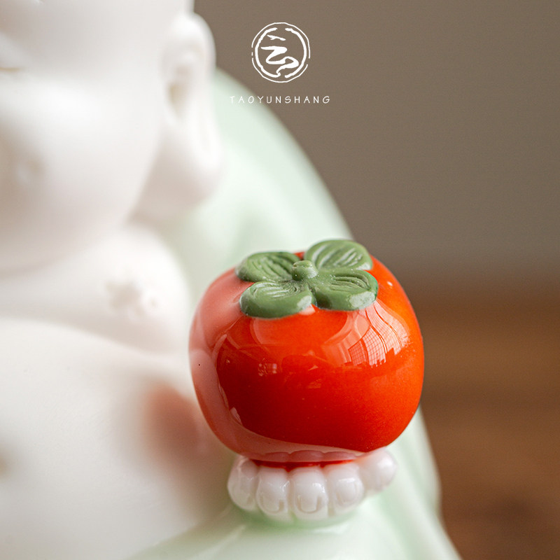 创意陶瓷弥勒佛摆件笑佛大肚佛家居饰品可爱喜庆桌面工艺品送礼