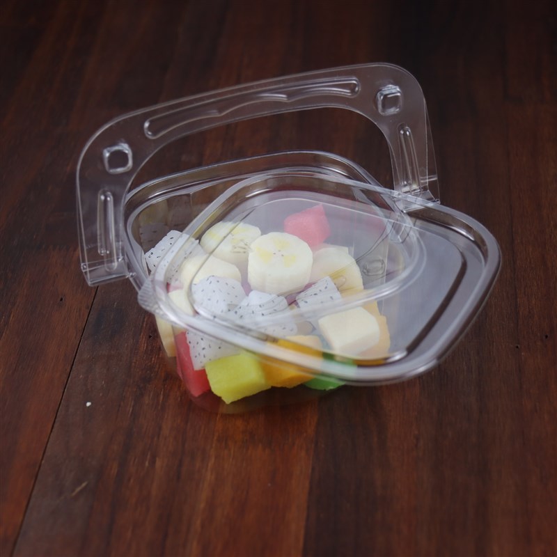 手提篮一次性透明塑料慕斯蛋糕盒西点盒乳果芝士包装盒水果沙拉盒