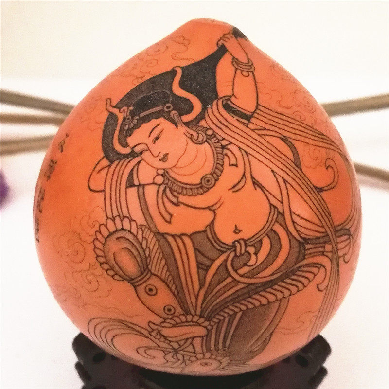 精工雕刻把玩手捻微雕针刻彩雕文玩天然鸡蛋葫芦收藏品摆件实物图