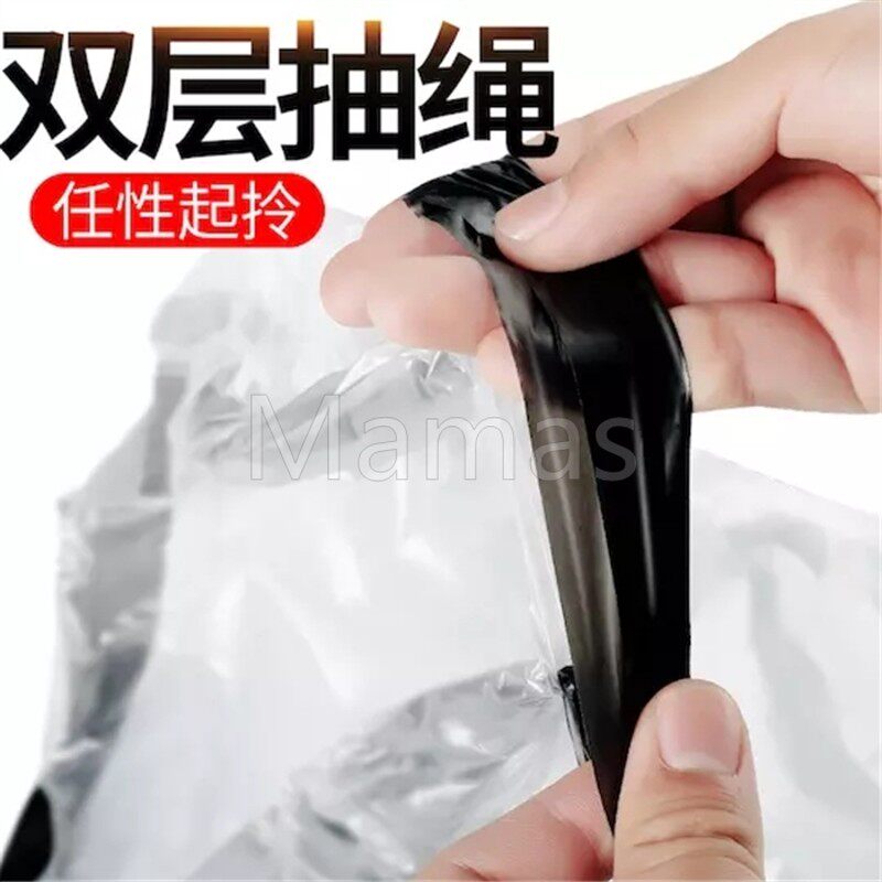 佳曼拉绳断点式自动收口垃圾袋加厚塑料手提抽绳银钢袋一次性家用