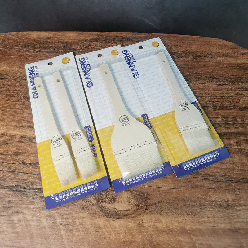 QN4312木柄羊毛刷月饼刷软毛烧烤刷油刷做蛋糕月饼的刷子烘焙工具