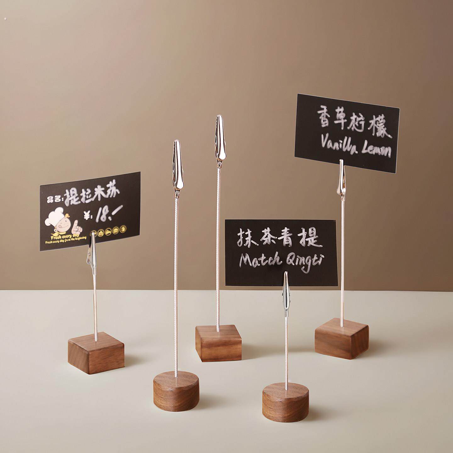 桌面便利贴夹子立式价格标签夹子展示牌卡片夹明信片照片支架托摆